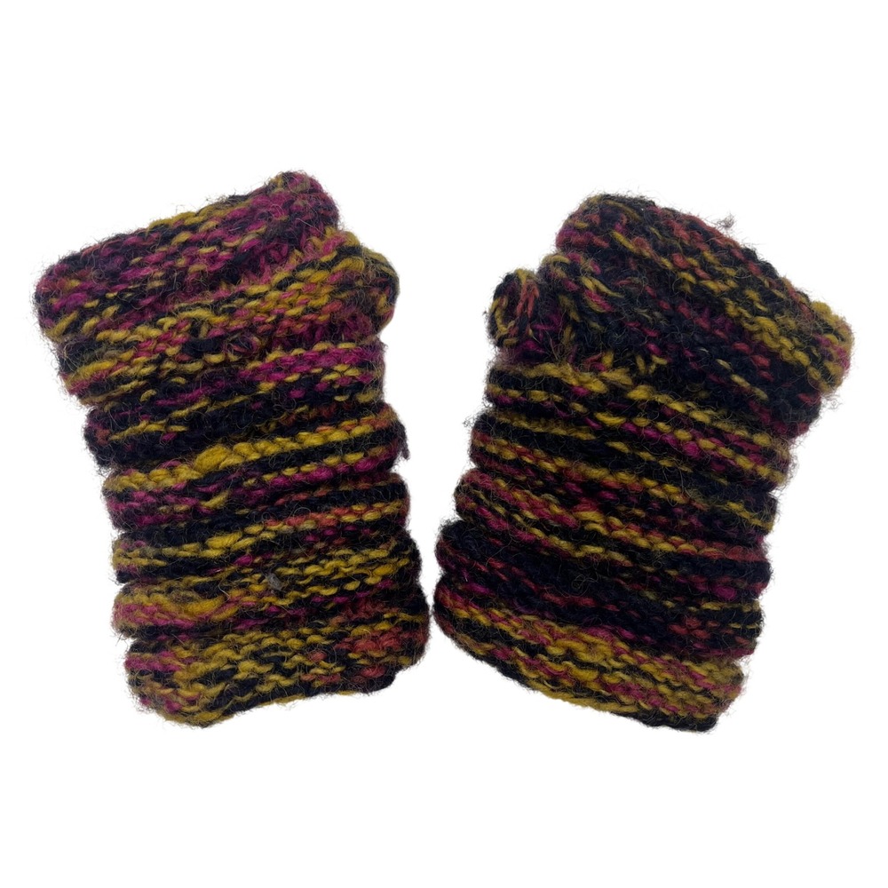 Sherpa Adventure Gear Lambs Wool Fingerless Gloves Hand Warmers Boho Multi Color